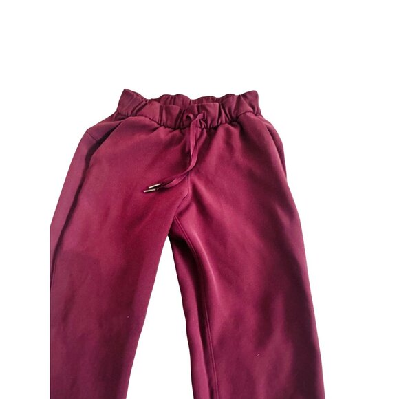Lululemon Womens Burgundy Joggers Size 2 With Drawstring Waist & Ribbed Cuffs - Picture 4 of 9